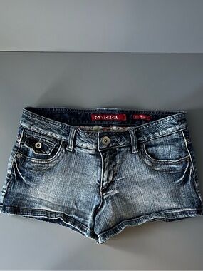 Mudd Vintage Denim Shorts 5 Wide Leg Low Rise Floral Pockets Hong Kong